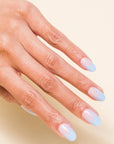 Pale blue nails