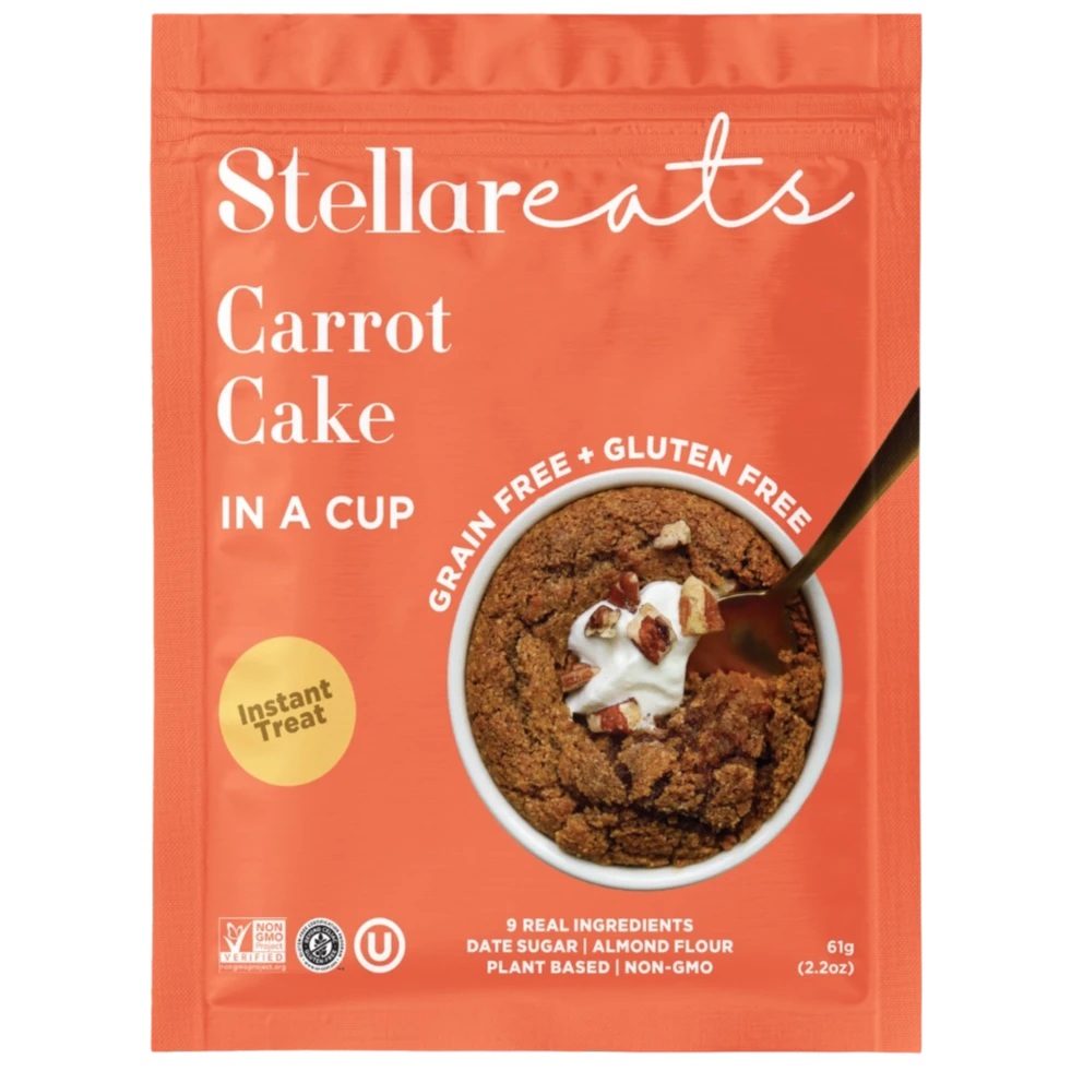 Stellar Eats Carrot Cake in A Cup Orange Packet