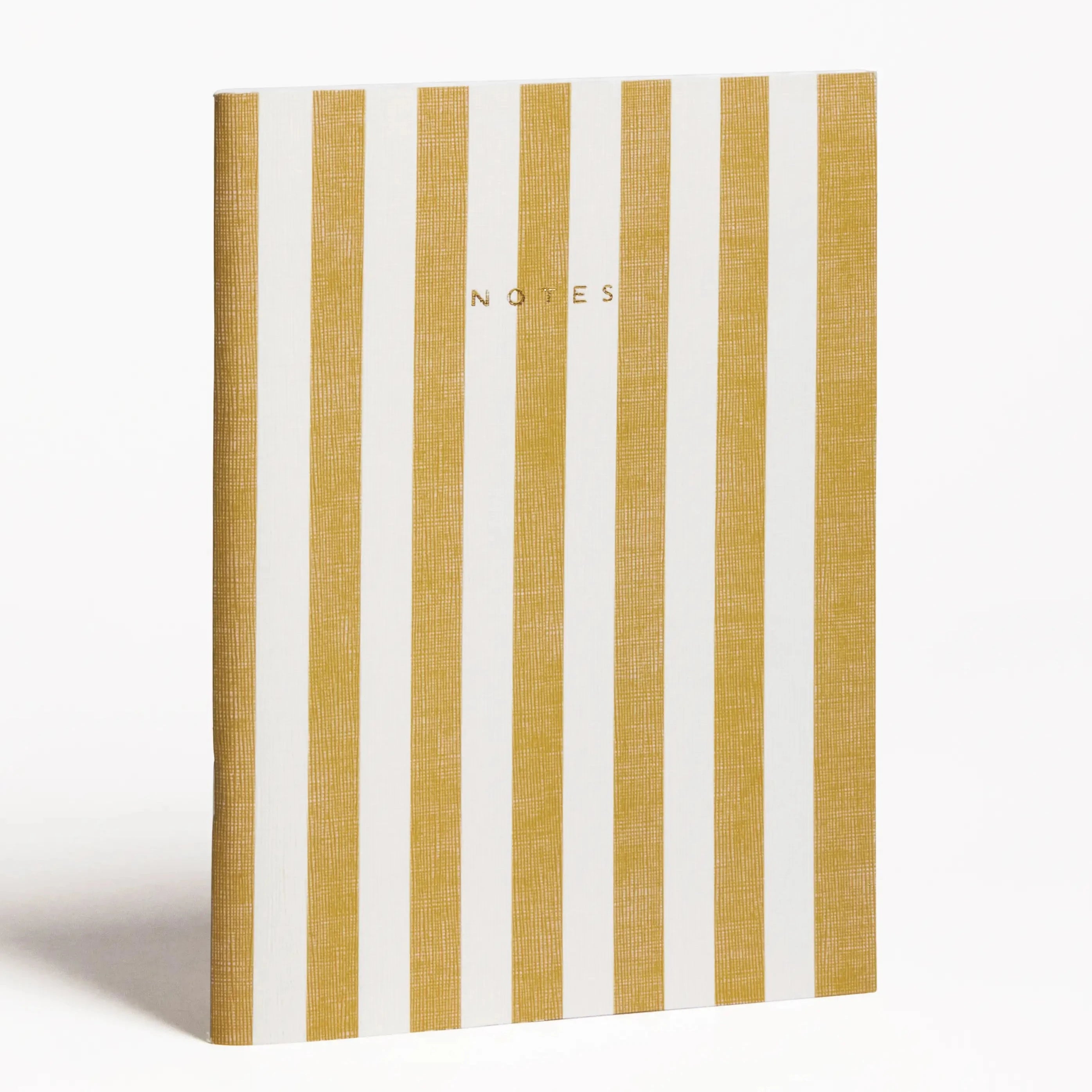 yellow & beige striped notebook