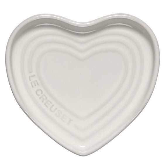 white heart ceramic spoon rest