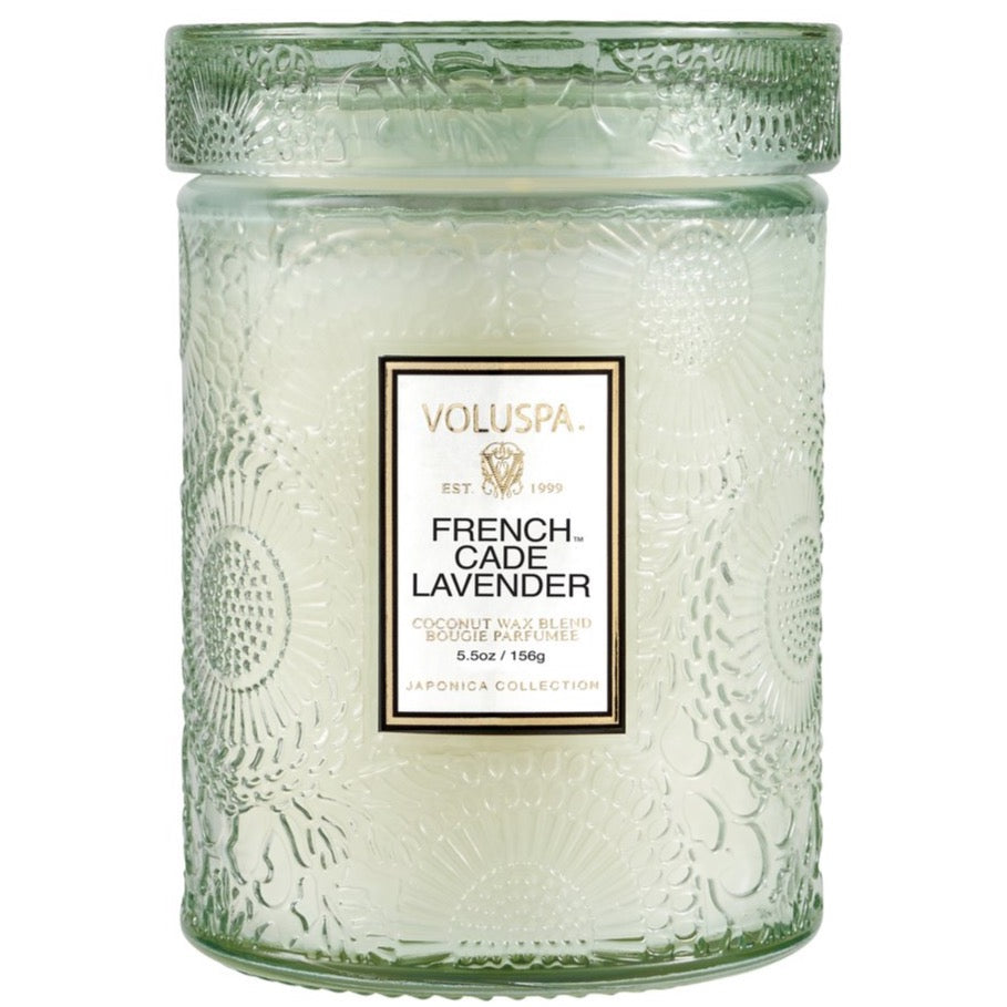 French Cade Lavender Medium Glass Jar Candle - BOXFOX