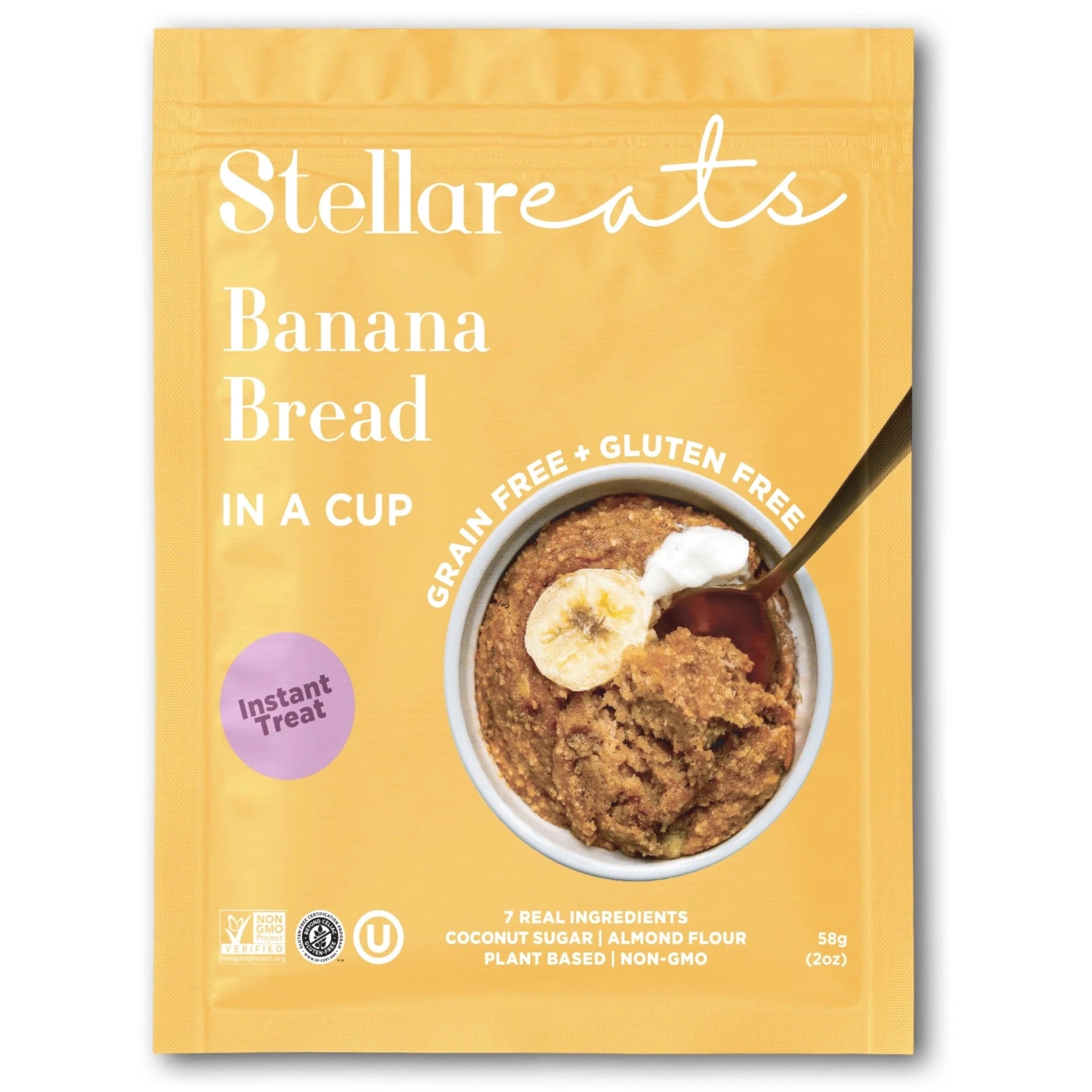 Stellar Eats Banana Bread in A Cup Yellow Packet