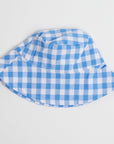 Gingham Sunhat in Cornflower Blue on white background