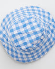 Gingham Sunhat in Cornflower Blue on white background