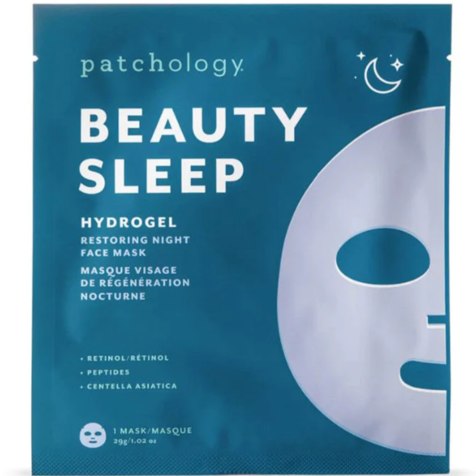 Dark blue beauty sleep mask packaging