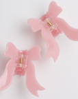 2 Light Pink Bow Shaped Hair Clips