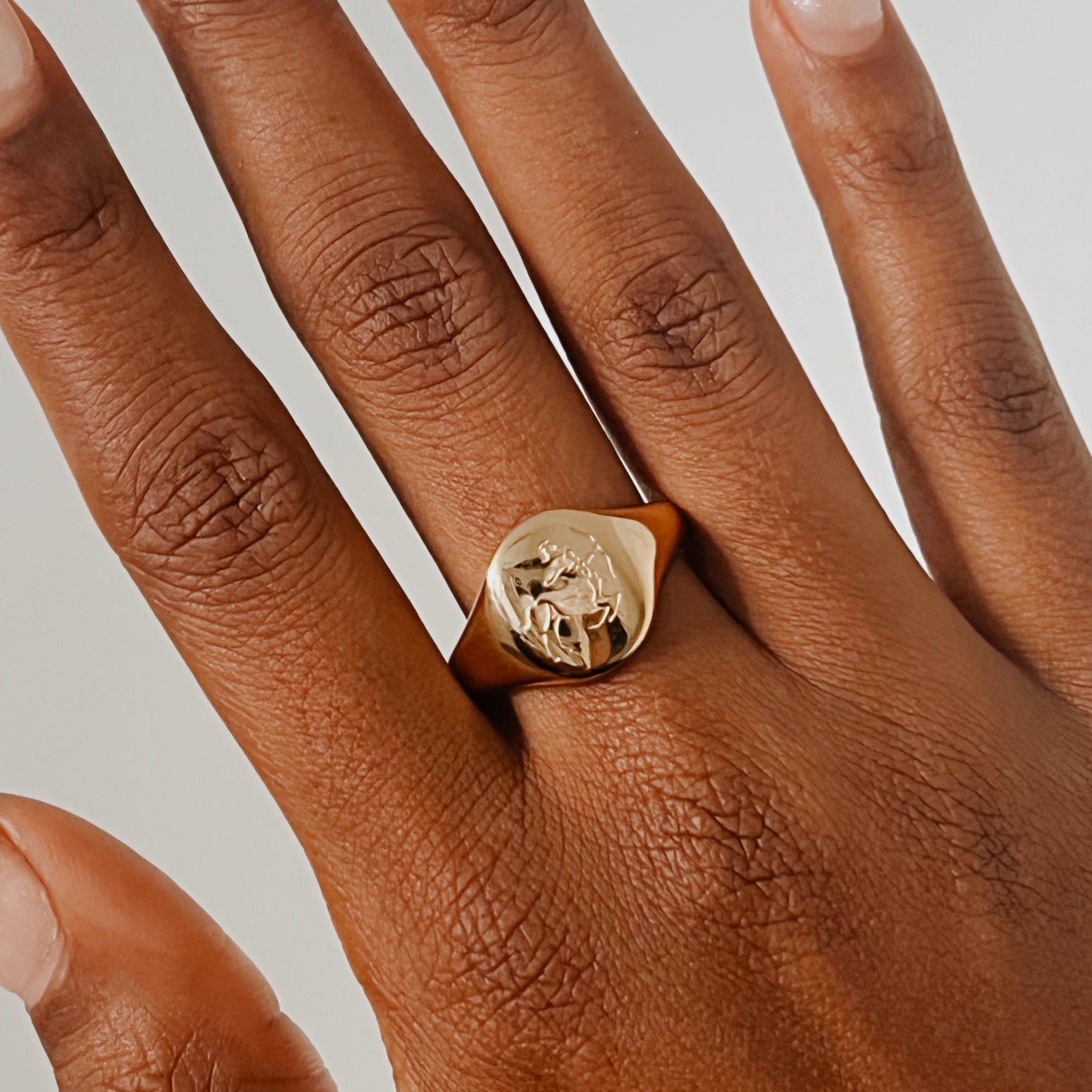 Sagittarius | Gold Plated Engraved Zodiac Ring (Size 8) - BOXFOX