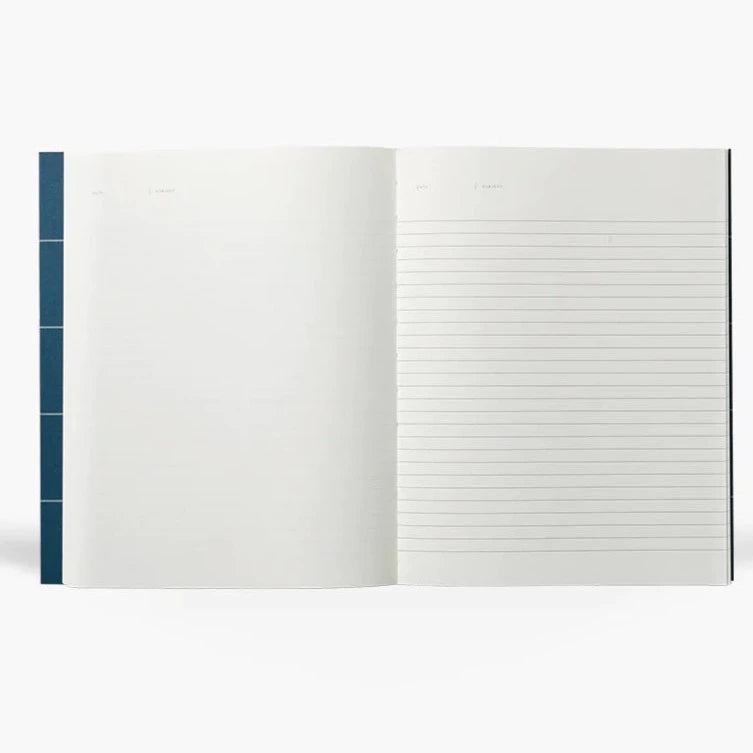 UMA Large Softcover Notebook | Dark Blue lined pages