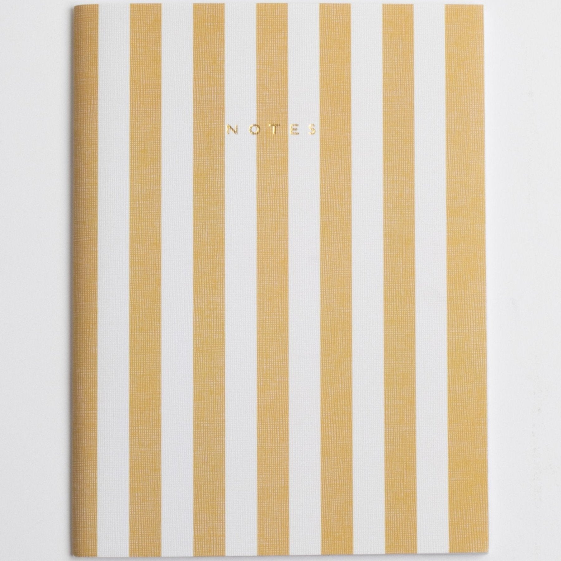 yellow & beige striped notebook